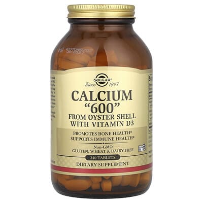 Solgar, Oyster Shell Calcium "600" with Vitamin D3, 240 Tablets