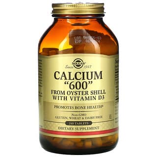 Solgar, Calcium « 600 » issu de coquilles d'huîtres avec vitamine D3, 240 comprimés