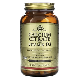 Solgar, Citrate de calcium avec vitamine D3, 120 comprimés