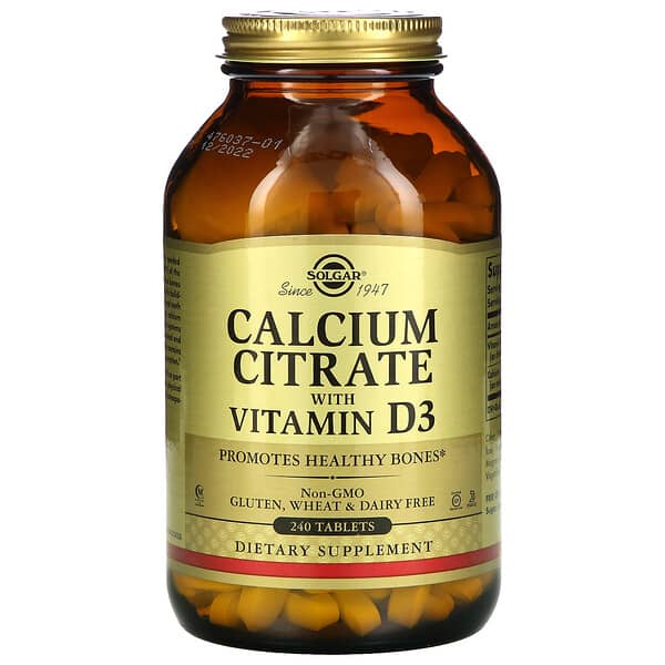 سولغار‏, سيترات الكالسيوم مع فيتامين د3، 240 قرص