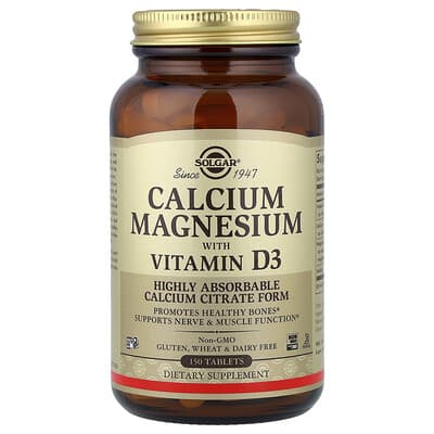Solgar, Calcium Magnesium with Vitamin D3, 150 Tablets