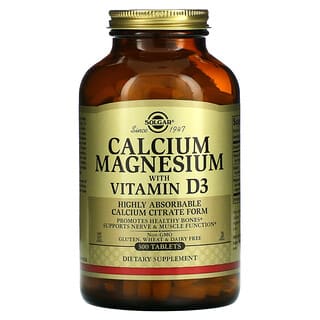 Solgar, Cálcio e Magnésio com Vitamina D3, 300 Comprimidos