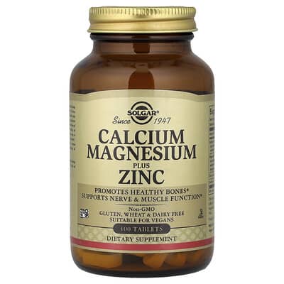 Solgar, Calcium Magnesium Zinc, 100 Tablets
