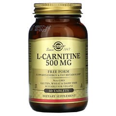 Solgar, L-carnitina, Forma libre, 500 mg, 60 comprimidos