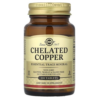 Solgar, Chelated Copper, 100 Tablets (2.5 mg per Tablet)