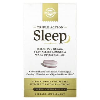 Solgar, Sleep, тройного действия, 30 трехслойных таблеток