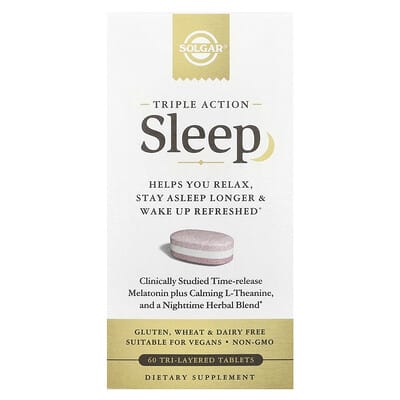 Solgar, Sleep, Triple Action, 60 Triple Tablets
