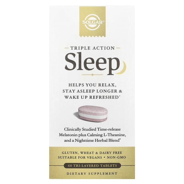 Solgar Sleep, Triple Action, 60 Tri-Layered Tablets