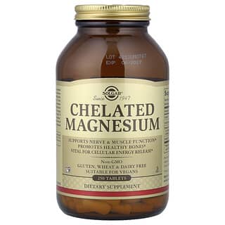 Solgar, Chelated Magnesium, 250 Tablets (100 mg per Tablet)