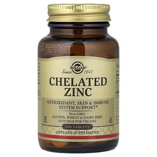 Solgar, Chelated Zinc, 100 Tablets (22 mg per Tablet)