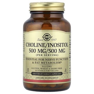 Solgar, Choline/Inositol, 100 plantaardige capsules