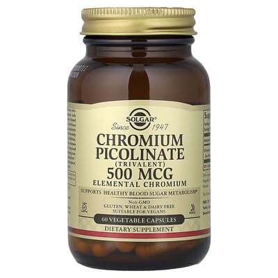 Solgar, Chromium Picolinate, 500 mcg, 60 Vegetable Capsules
