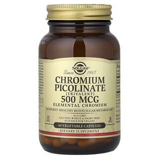 Solgar, Chromium Picolinate, 500 mcg, 60 Vegetable Capsules