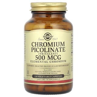 Solgar, Chromium Picolinate, Chrompicolinat, 500 mcg, 120 pflanzliche Kapseln