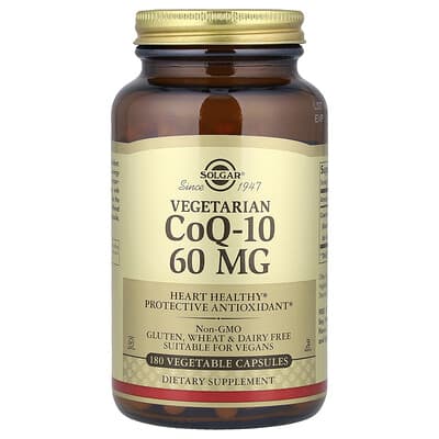 Solgar, Vegan CoQ10, 60 mg, 180 Vegetarian Capsules