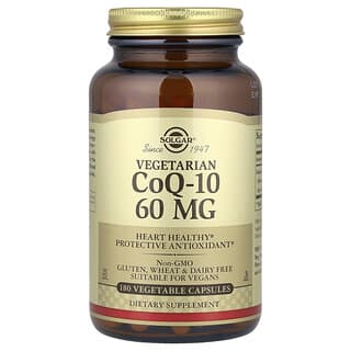 Solgar, CoQ10 vegetariana, 60 mg, 180 cápsulas vegetales