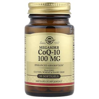 Solgar, CoQ-10 Megasorb, 100 mg, 30 cápsulas blandas