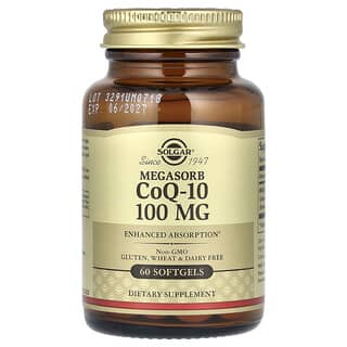 Solgar, Megasorb CoQ-10, 100 mg, 60 Cápsulas Softgel