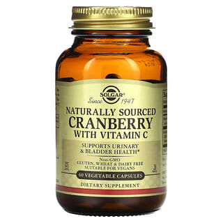 Solgar, Cranberry Natural com Vitamina C, 60 Cápsulas Vegetais