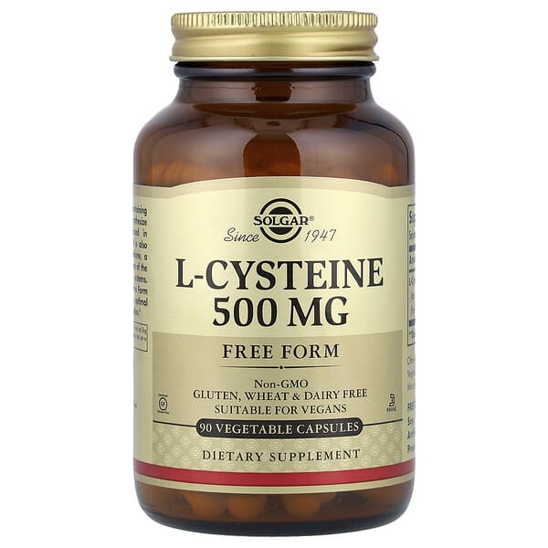 L-Cysteine, 500 mg, 90 Vegetable Capsules