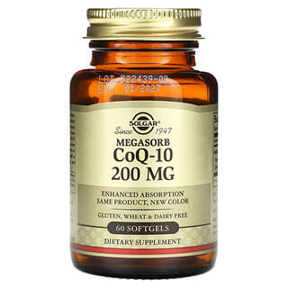 Solgar, Megasorb CoQ-10, 200 mg, 60 cápsulas blandas
