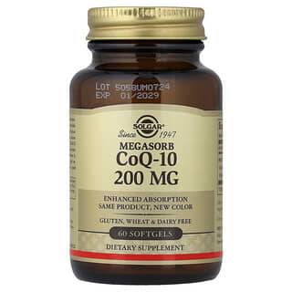 Solgar, Megasorb CoQ-10, 200 mg, 60 Softgels