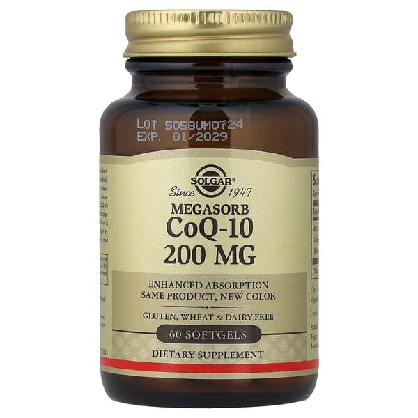 Solgar, Megasorb CoQ-10, 200mg, 소프트젤 60정