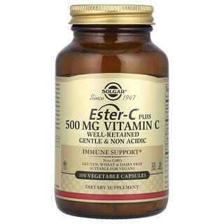 Solgar, Ester-C Plus, vitamina C, 500 mg, 100 Cápsulas Vegetais