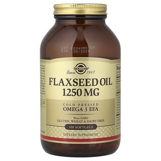 Solgar, Flaxseed Oil, 1,250 mg, 100 Softgels