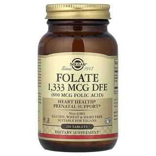 Solgar, Folat, 1.333 mcg DFE, 250 tabletter