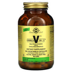 Solgar, Formula V, VM-75, múltiples vitaminas con minerales quelados, 120 cápsulas vegetarianas