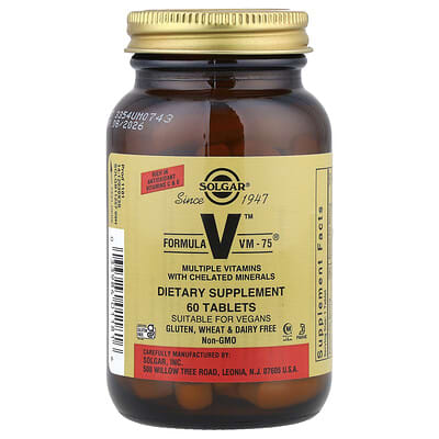 Solgar, Formula V™ VM-75®, 60 Tablets