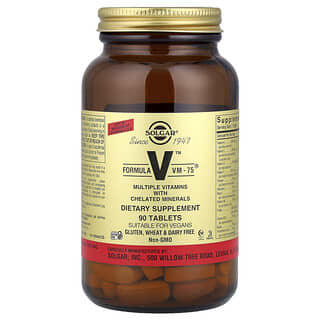 Solgar, V™, Formula VM-75®, Multiple Vitamins with Chelated Minerals, 90 Tablets