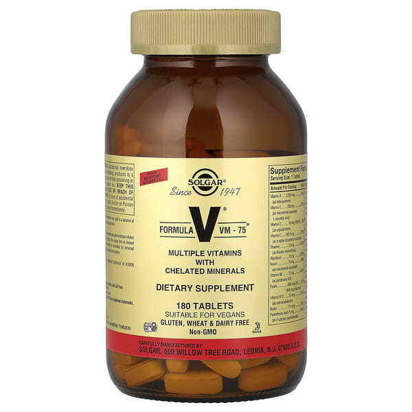 سولغار‏, Formula V® ، VM-75® ، 180 قرصًا