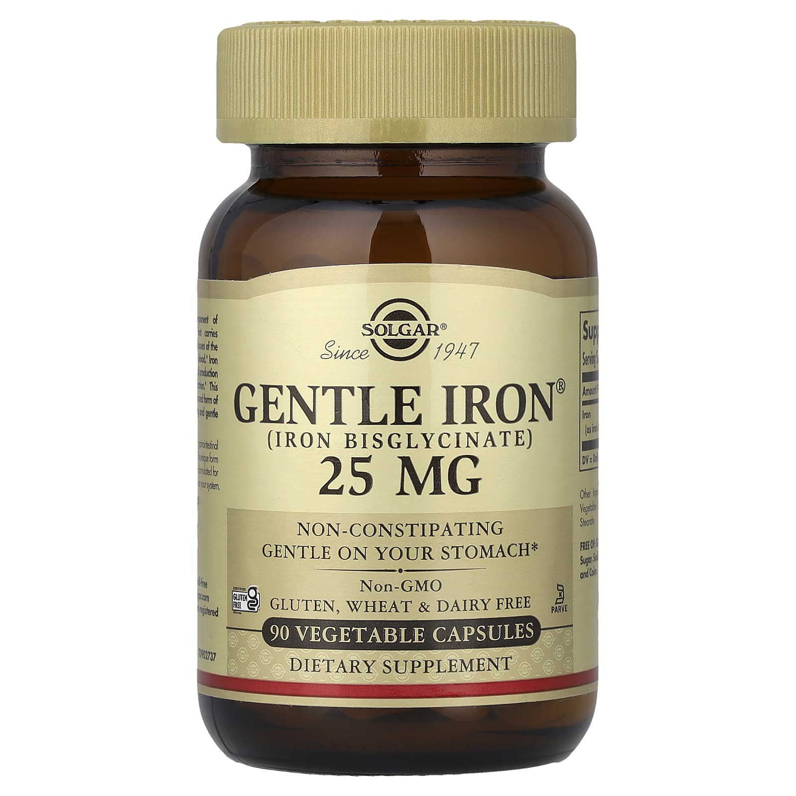 Solgar Gentle Iron 25 мг мягкое железо 90 капсул iHerb