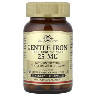 Solgar, Gentle Iron（ジェントルアイアン）、25mg、植物性カプセル90粒