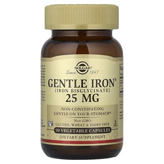 Solgar, Gentle Iron®, Eisen mit sanfter Wirkung, 25 mg, 90 pflanzliche Kapseln