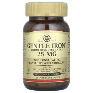 Solgar, Gentle Iron, 25 mg, 90 capsules végétales