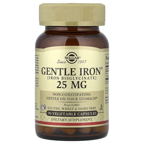 Gentle Iron（ジェントルアイアン）、25mg、植物性カプセル90粒