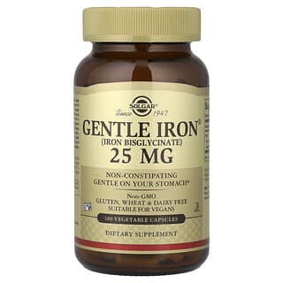 Solgar, Gentle Iron®, 25 mg, 180 Vegetable Capsules