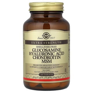 Solgar, Glucosamina, ácido hialurónico, condroitina y MSM, 60 comprimidos