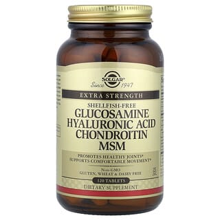 Solgar, Glucosamina, ácido hialurónico, condroitina y MSM, 120 comprimidos