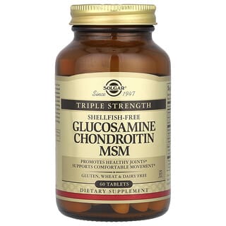 Solgar, Glucosamine et chondroitin MSM, Triple puissance, 60 comprimés