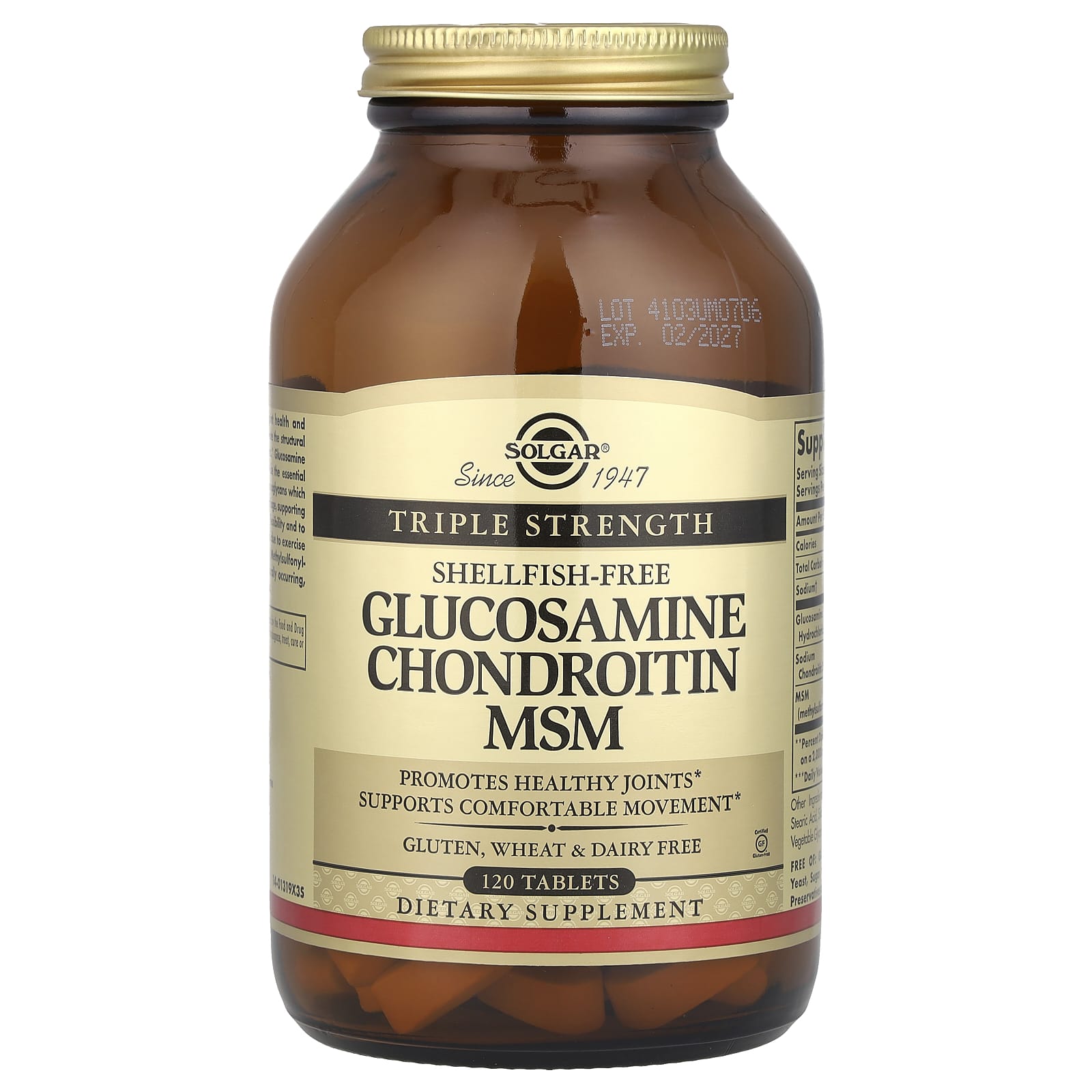 Solgar, Glucosamine Chondroitin MSM, Triple Strength, 120 Tablets