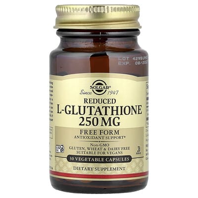 Solgar, Reduced L-Glutathione, 250 mg, 30 Vegetarian Capsules