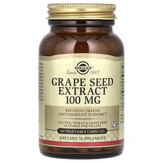 Solgar, Extrato de Semente de Uva, 100 mg, 60 Cápsulas Vegetais