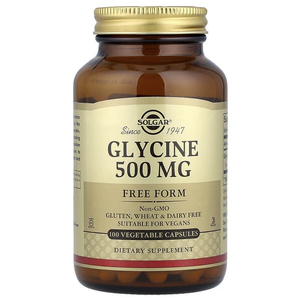 Glycine, 500 mg, 100 Vegetable Capsules