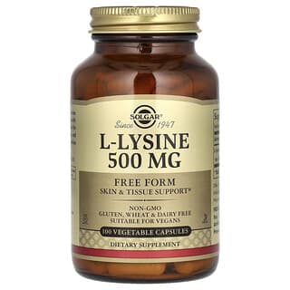 Solgar, L-Lysine, Forme libre, 500 mg, 100 capsules végétales