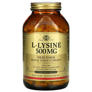 Solgar, L-Lysin, freie Form, 500 mg, 250 pflanzliche Kapseln