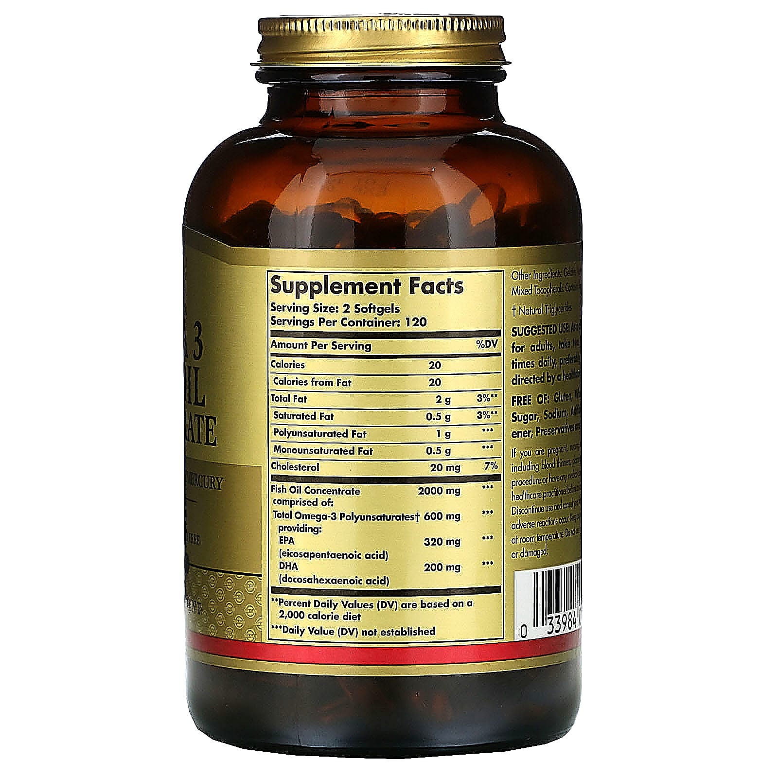 Solgar, Omega3 Fish Oil Concentrate, 240 Softgels